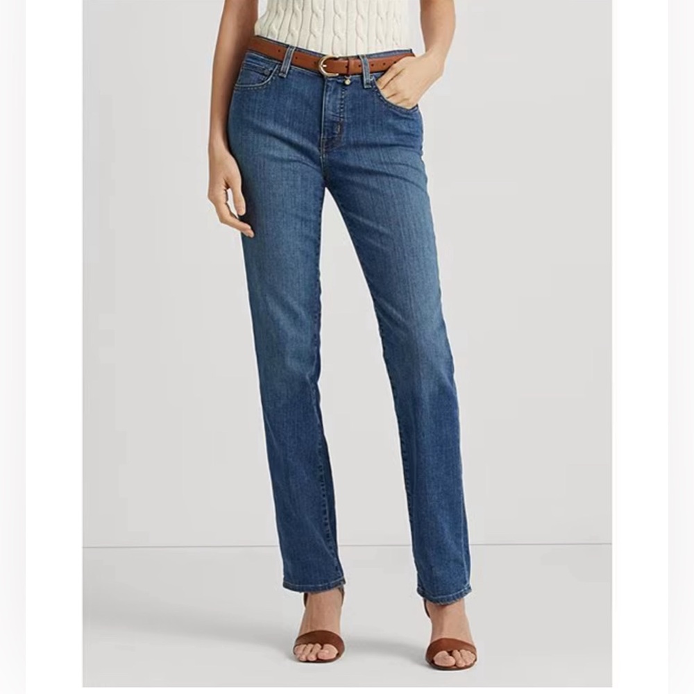 Lauren Ralph Lauren - Stretch Denim Straight Leg Ankle Jeans